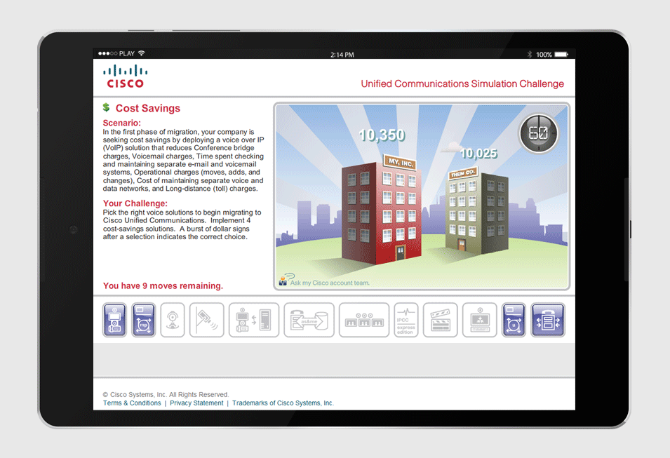 Cisco Unified Communications Game - game play