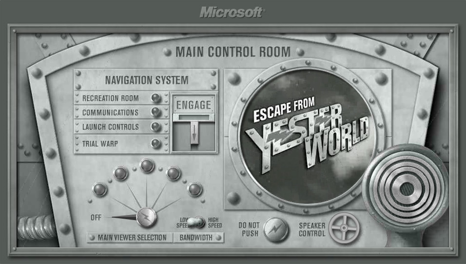 Microsoft Escape Yesterworld: landing page