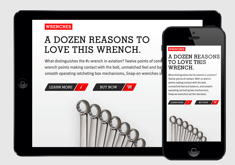 Snap-on Website: Mobile Layouts