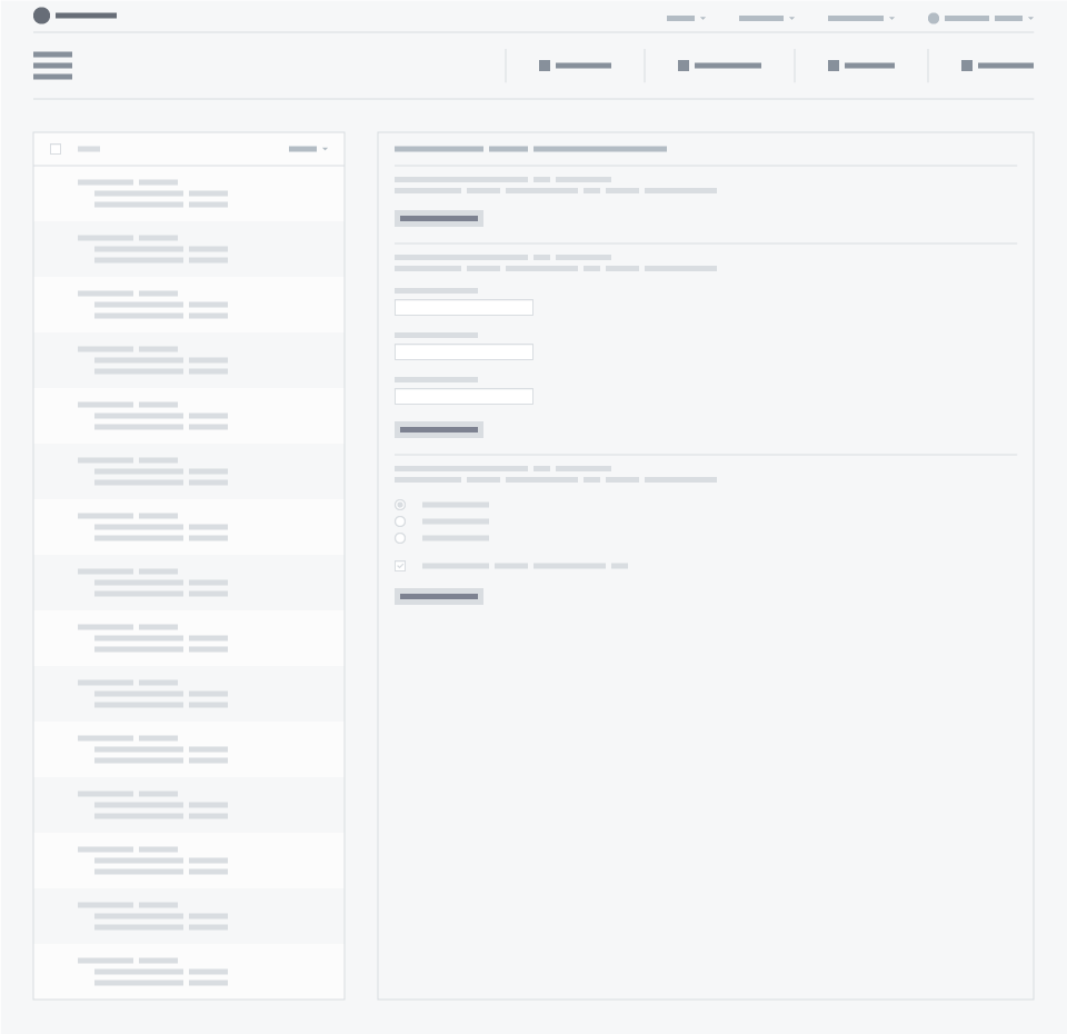 Filters and sorting mechanisms wireframes
