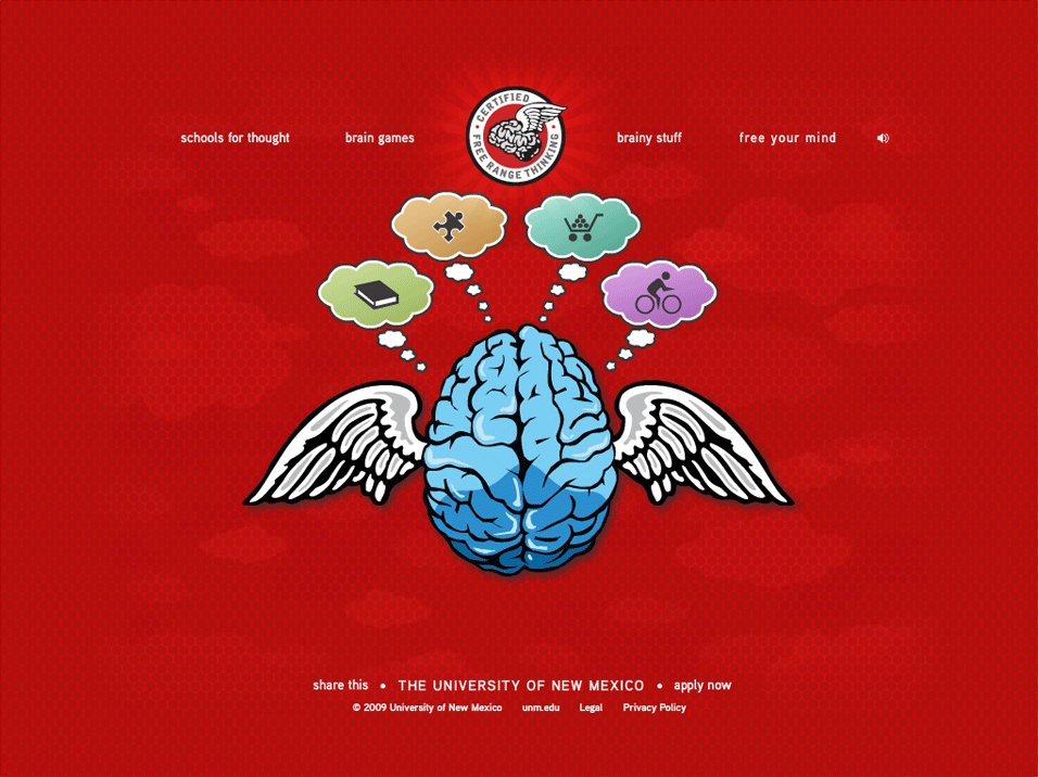 University of New Mexico: Free Range Thinking - landing page